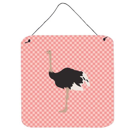 MICASA Common Ostrich Pink Check Wall or Door Hanging Prints6 x 6 in. MI225947